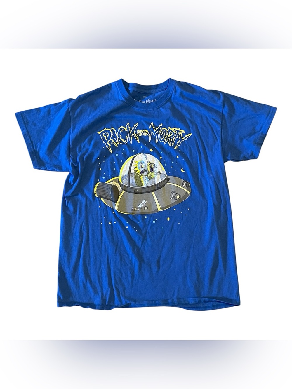 Rick & Morty Blue T-Shirt Size Large Adult Swim Ripple Junction